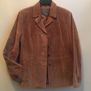 LIKE NEW Suede Leather Blazer; SIZE 8; fully lined